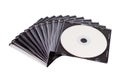 Spiral stack of compact discs Royalty Free Stock Photo