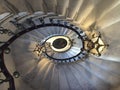 a spiral stair case in a castle Royalty Free Stock Photo