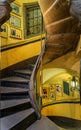 Spiral staircase of the ancient Maison Kammerzell restaurant, Strasbourg, France Royalty Free Stock Photo