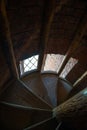 Spiral staircase in bell tower in old town of Kashin, Tver Region, Russia Royalty Free Stock Photo