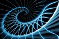 Spiral staircase blue on black
