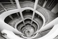 Spiral staircase climbing down, black and white Royalty Free Stock Photo