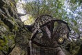 Spiral Staircase Down a Cliff in the Woods 2 Royalty Free Stock Photo