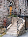 Spiral staircase entrance to the vintage building Royalty Free Stock Photo