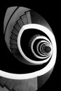 Spiral staircase forming a beautiful shell pattern Royalty Free Stock Photo