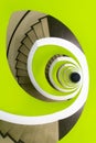 Spiral staircase with green color Royalty Free Stock Photo