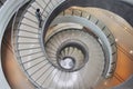 A spiral staircase inside a building