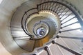 A spiral staircase inside a lighthouse Royalty Free Stock Photo