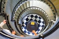 A spiral staircase inside a lighthouse Royalty Free Stock Photo