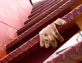 Spiral staircase of iron , and glove Royalty Free Stock Photo