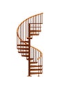 Spiral staircase. Isolated wooden staircase Royalty Free Stock Photo