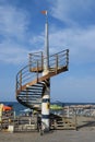 The spiral staircase located in the main square of Marina di Cecina, on the seaside of Tuscany, Italy