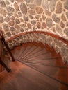 Spiral staircase looking downstairs point of view