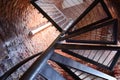 A spiral staircase in a medieval building Royalty Free Stock Photo