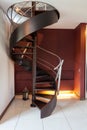 Spiral staircase in a modern luxury house Royalty Free Stock Photo
