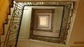 The spiral staircase in the old building, Lviv, Ukraine.