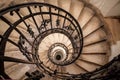 Spiral staircase in an old house close up Royalty Free Stock Photo