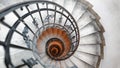 Spiral staircase in an old house. Fibonacci spiral. Royalty Free Stock Photo