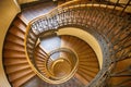 The Spiral staircase in the old house in Warsaw Royalty Free Stock Photo
