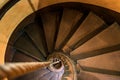 Spiral staircase, rope instead of rail in half timbered house Strasbourg, France Royalty Free Stock Photo