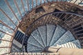 Spiral staircase with stairs of old medieval castle Royalty Free Stock Photo