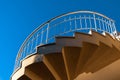 Spiral staircase steel inox handrail design element