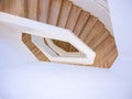 Spiral Staircase step wooden floor Architecture details Indoor Modern Building perspective Royalty Free Stock Photo