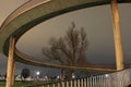 Spiral staircase to Theodor-Heuss-Bridge in DÃÂ¼sseldorf at night Royalty Free Stock Photo