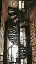 The spiral staircase in the Trinity College Library.