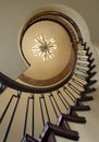 A spiral staircase in an upscale modern home