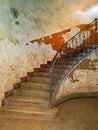 Spiral staircase in a very old apartment building in Hungary, Europe