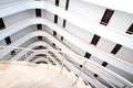 A spiral staircase and white balconies Royalty Free Stock Photo