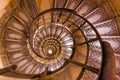 Spiral stairs inside Arc de triomphe in Paris France