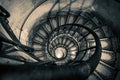 Spiral stairs inside Arc de triomphe in Paris Royalty Free Stock Photo