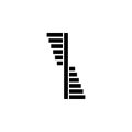 Spiral stairs logo, steps around the central support in a circle, staircase icon