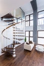 Spiral stairs in luxury mansion Royalty Free Stock Photo