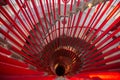 Spiral stairs with red railings in Ljubljana Castle Royalty Free Stock Photo