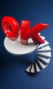 Spiral stairs to reach OK glossy red write on the top - 3D rendering illustration Royalty Free Stock Photo