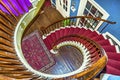 Spiral stairs to upper bedrooms Royalty Free Stock Photo