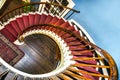 Spiral stairs to upper bedrooms Royalty Free Stock Photo