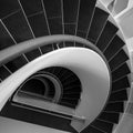 Spiral stairway in black and white Royalty Free Stock Photo