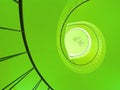 Spiral stairway in green Royalty Free Stock Photo