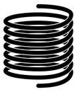 Spiral steel spring icon. Cylindrical cable roll