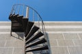 Spiral steel staircase circular decoration exterior building Royalty Free Stock Photo