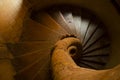 Spiral stone staircase inside of a traboule building in Lyon Royalty Free Stock Photo