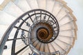 Spiral stone staircase with metal railings. St. Stephen`s Basilica Royalty Free Stock Photo