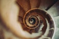 Spiral stone stairs going down