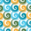 Spiral swirls complicated seamless pattern vector design.