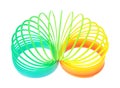 Spiral Toy On White Background Half Uncoiled Royalty Free Stock Photo