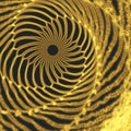 Spiral. Tunnel. Array with Dynamic Particles. Futuristic Style. Cyberspace Grid. 3D Vector Illustration Royalty Free Stock Photo